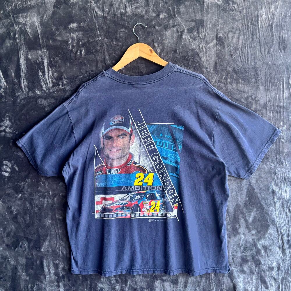 Vintage NASCAR Jeff Gordon #24 Racing Navy Blue T-Shirt